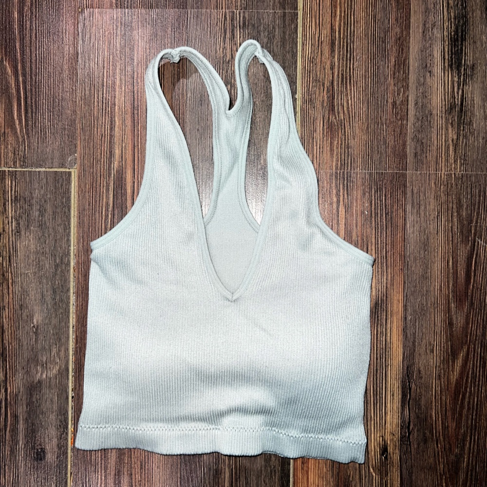mint green cropped lounge top